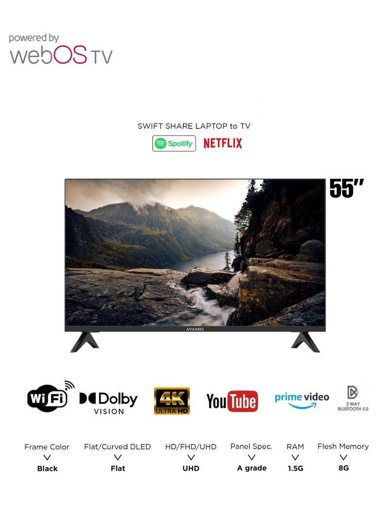 AVANOS 55-Inch Smart LED WebOS TV, 4K UHDR, Air Play, Dolby Audio, Magic Remote - Image 1